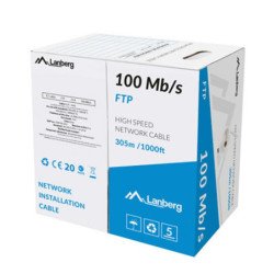 Bobina 100mb - s lanberg ftp rj45 solido cca awg24 305m gris