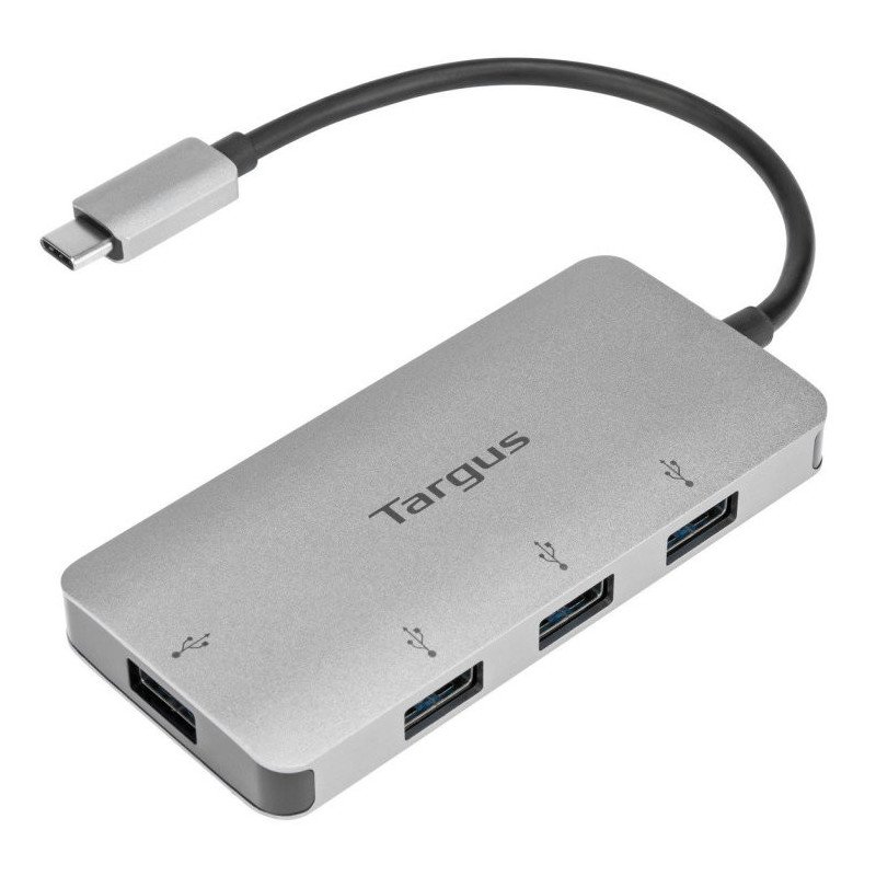 Adaptador targus usb - c a 4xusb 3.0 plata