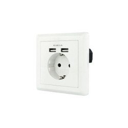 Enchufe nanocable tooq schuko - 2 tomas usb