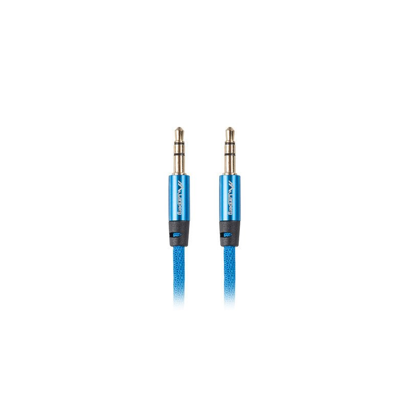 Cable minijack lanberg 3.5mm m - m 3 pin 3m premium azul