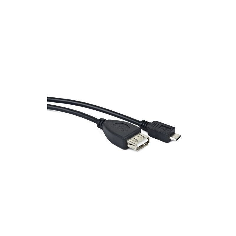 Cable usb lanberg micro m a usb tipo a f 2.0 otg negro 15cm oem
