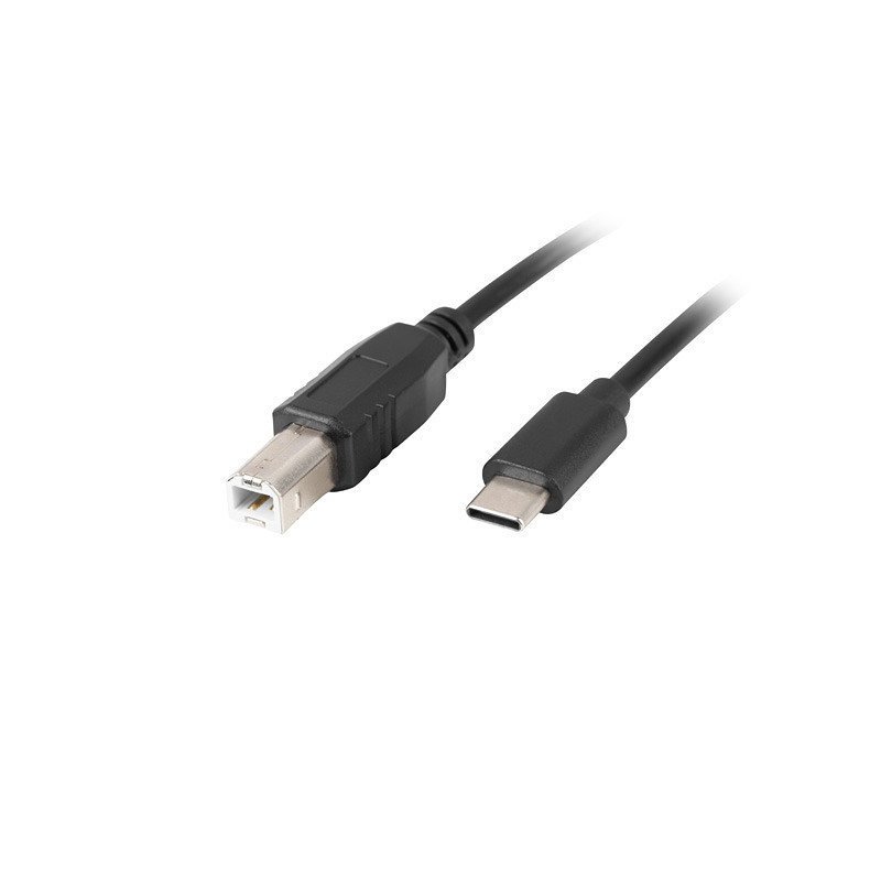Cable usb lanberg usb c a usb b 2.0 ferrita 3m negro