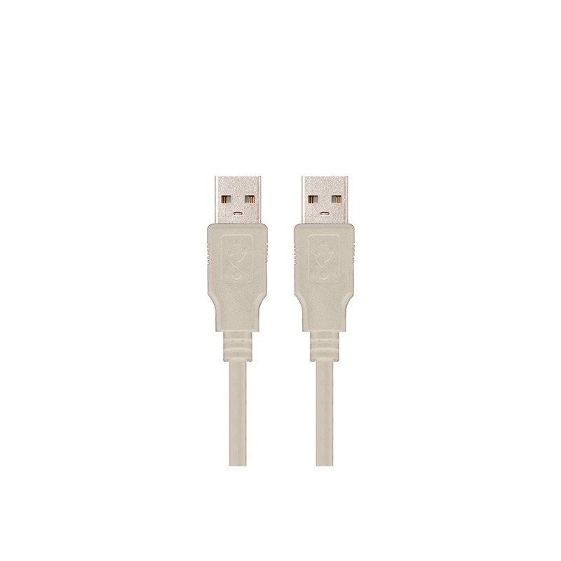 Cable usb(a) 2.0 a usb(a) 2.0 nanocable 2m beige macho a macho