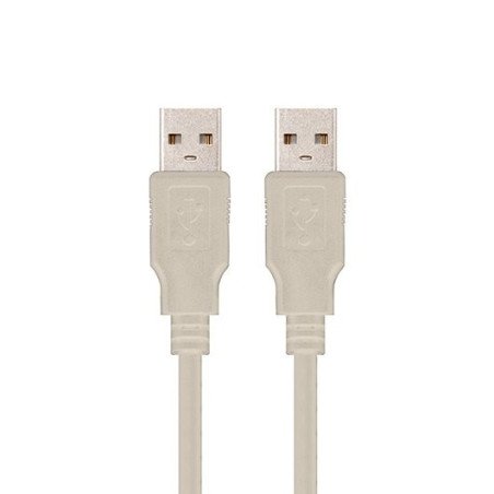 Cable usb(a) 2.0 a usb(a) 2.0 nanocable 2m beige macho a macho