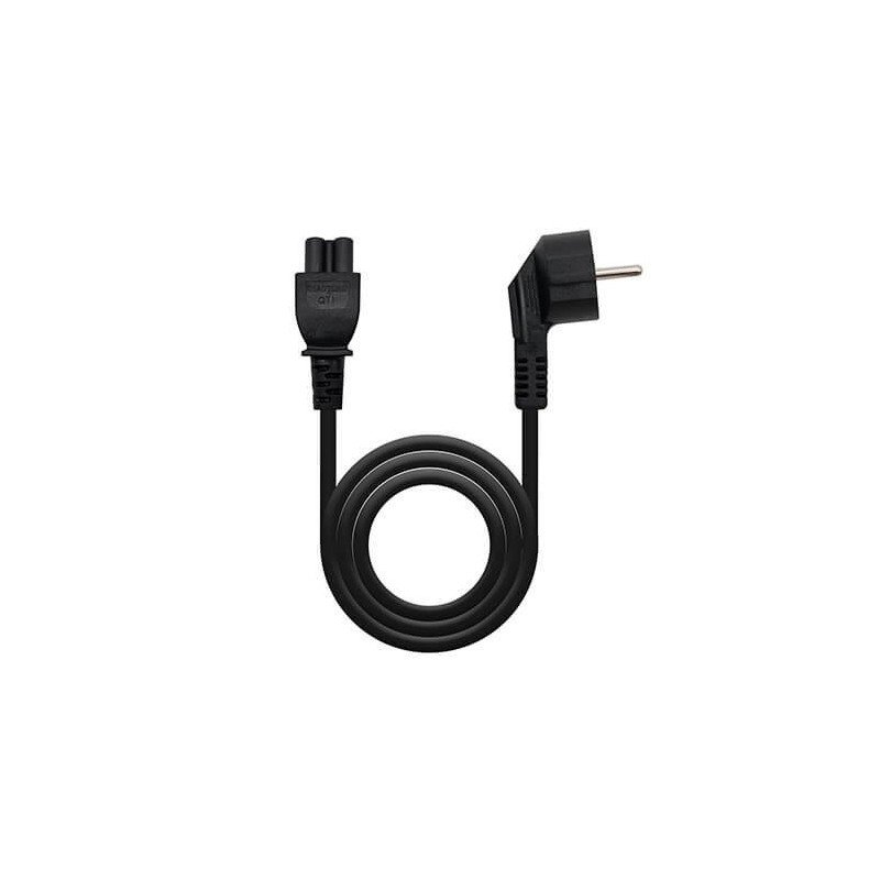 Cable alimentacion tipo trebol 1.5m nanocable negro corriente - acodado - schuko c5 - awg18