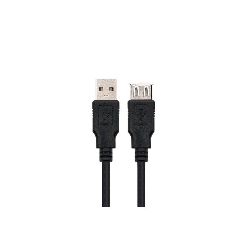 Cable alargador nanocable usb - a 2.0 a usb - a 2.0 1.8m negro macho - hembra