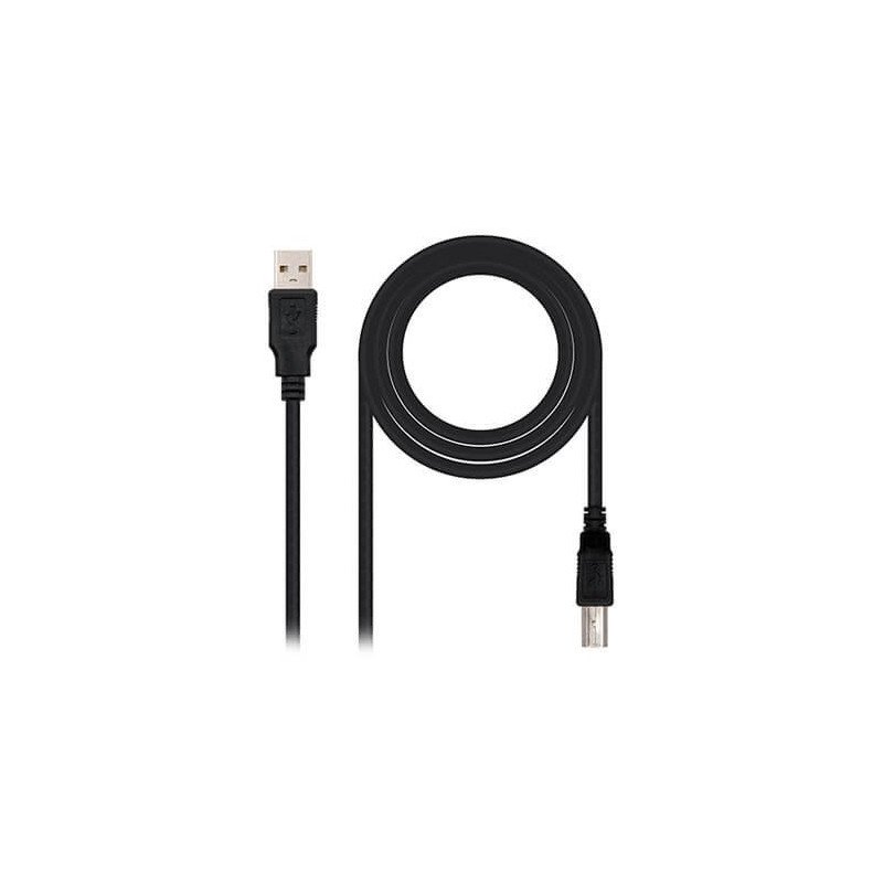 Cable impresora nanocable usb - a 2.0 a usb - b 2.0 1m negro macho - macho