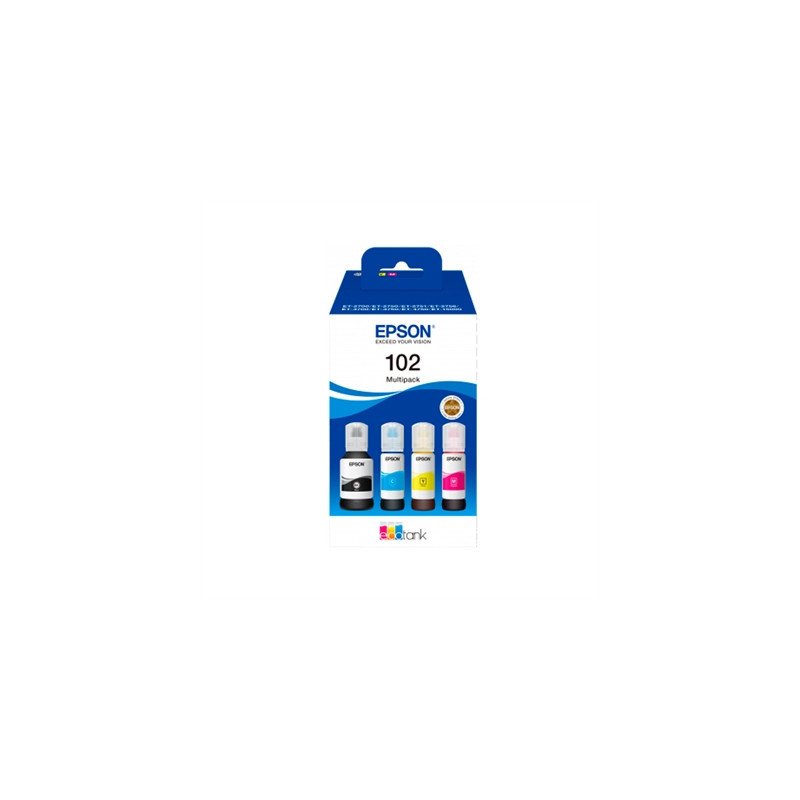 Multipack botellas tinta epson ecotank 102 negro cian magenta amarillo