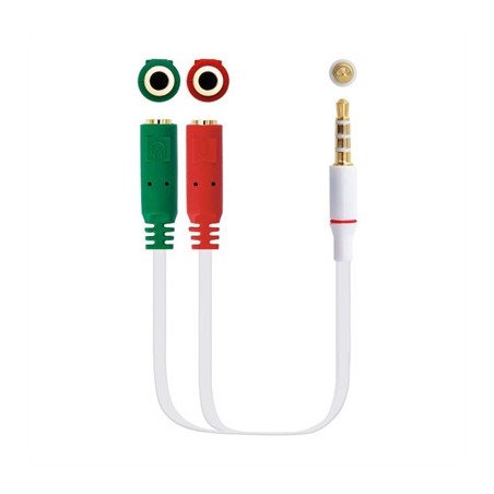 Cable audio 1 x 3.5mm a 2 x jack 3.5mm nanocable - macho - hembra - 20cm
