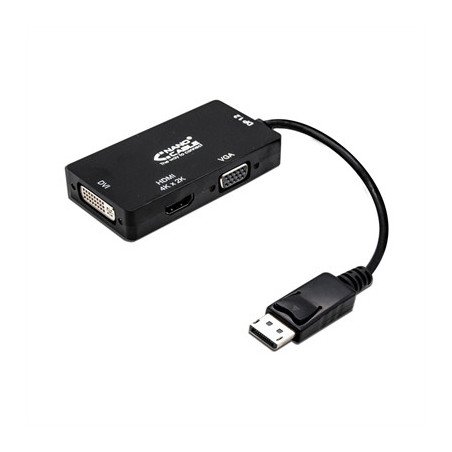 Conversor displayport a vga - dvi - hdmi nanocable 15cm - macho - hembra