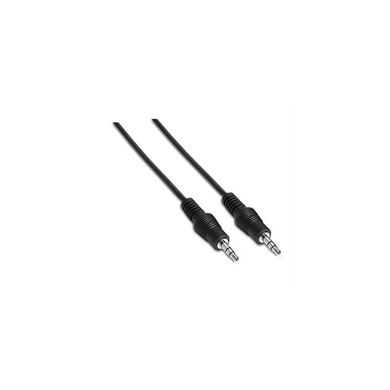 Cable audio estereo jack 3.5mm nanocable 1.5m negro - macho - macho