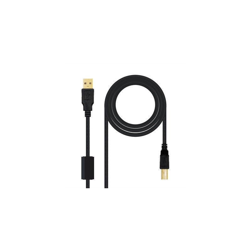 Cable usb 2.0 tipo a usb tipo b nanocable 3m negro macho - macho impresora