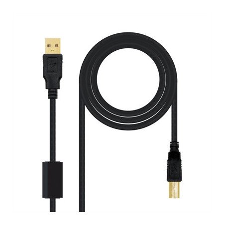 Cable usb 2.0 tipo a usb tipo b nanocable 3m negro macho - macho impresora