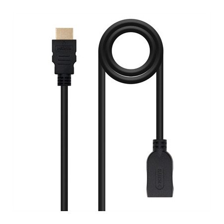 Cable hdmi 2.0 nanocable 2m - macho - hembra - negro