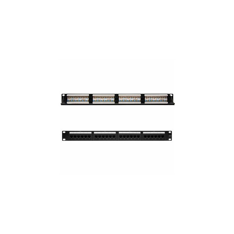 Panel de parcheo nanocable 24 puertos rj45 cat.6 utp 19 pulgadas