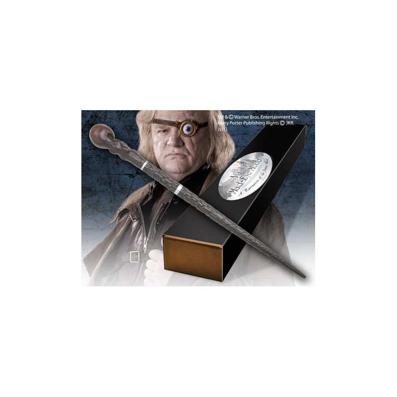 Replica the noble collection harry potter alastor moody varita con caja y placa de identificacion
