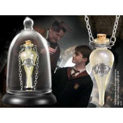 Replica the noble collection harry potter collar en cristal con cadena pocion suerte liquida