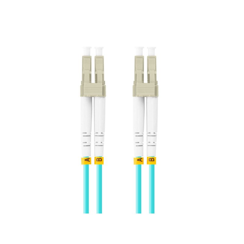 Latiguillo fibra optica lc - upc lanberg 1m multi duplex om3 50 - 125 lszh azul