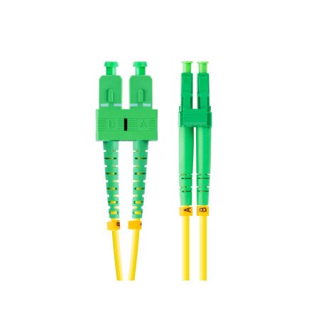 Latiguillo fibra optica sc - apc a lc - apc lanberg 2m mono duplex g657a1 lszh amarillo