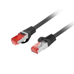Cable red lanberg latiguillo cat.6 s - ftp lszh cu 0.25m negro fluke passed