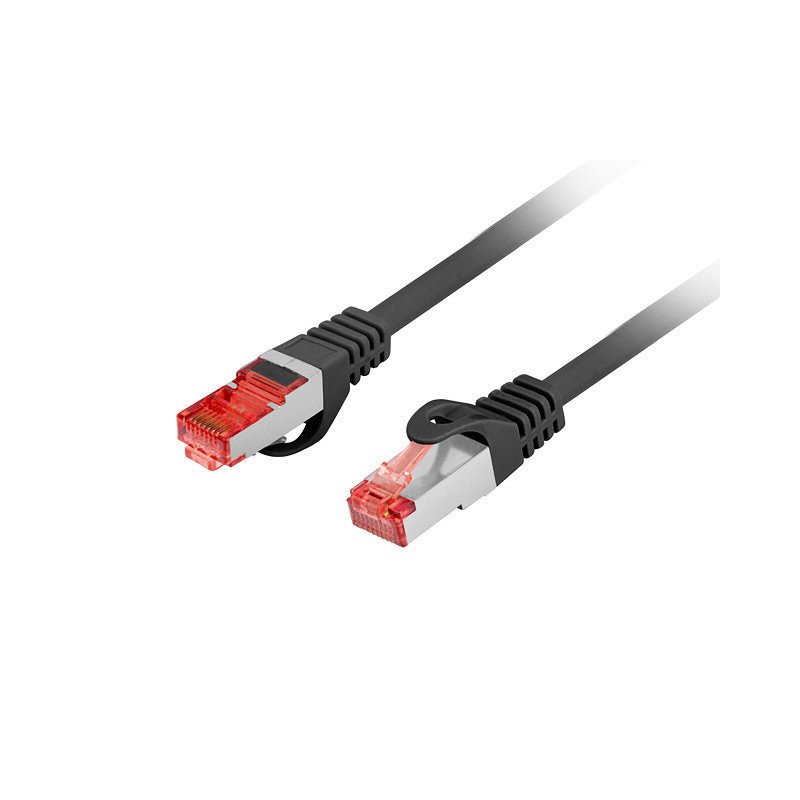 Cable red lanberg latiguillo cat.6 s - ftp lszh cu 0.25m negro fluke passed