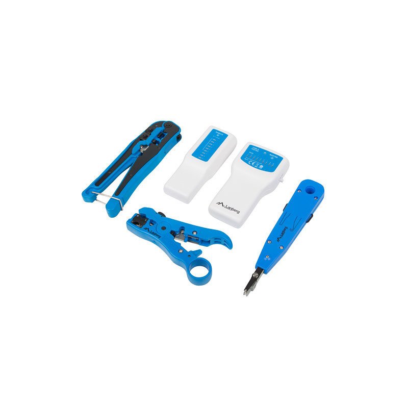 Kit herramientas lanberg pelacables - crimpadora - testador