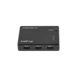 Switch video lanberg 4k - 3 x hdmi - micro usb - negro - control remoto