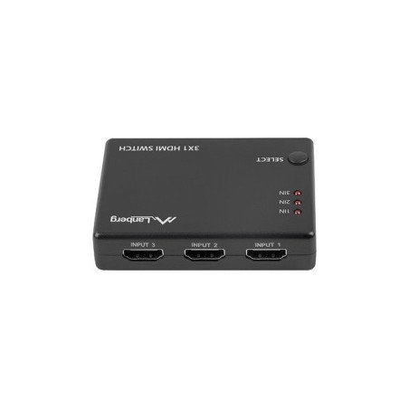 Switch video lanberg 4k - 3 x hdmi - micro usb - negro - control remoto