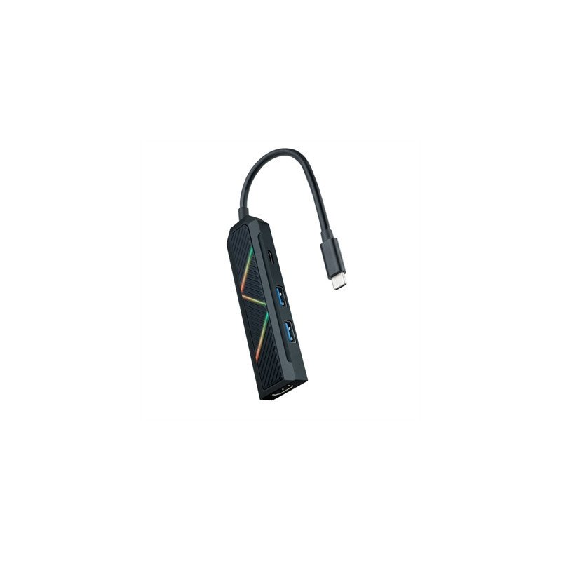 Hub nanocable 4 en 1 usb tipo c - usb - hdmi - 15cm - macho - hembra