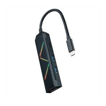 Hub nanocable 4 en 1 usb tipo c - usb - hdmi - 15cm - macho - hembra