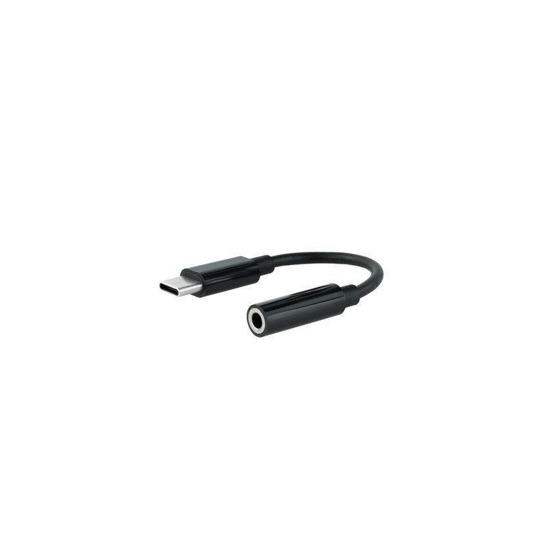 Cable adaptador usb c a jack 3.5mm nanocable 0.11m - macho - hembra - negro