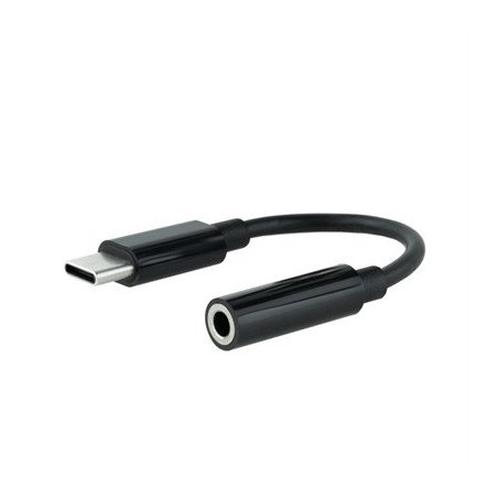 Cable adaptador usb c a jack 3.5mm nanocable 0.11m - macho - hembra - negro