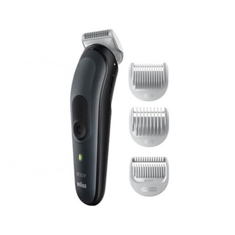 Afeitadora corporal braun bodygroom bg3340 skinshield - auto. 80m - 3 peines - bateria