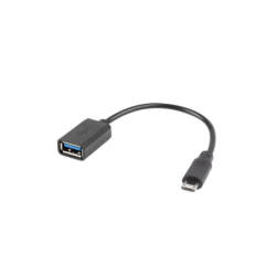 Adaptador lanberg otg usb micro(m) 2.0 a usb - a(h) 15 cm negro