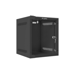 Armario lanberg mural rack 10 pulgadas 6u - 280x310 flat pack negro puerta cristal