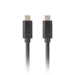 Cable usb tipo c lanberg 3.1 - macho - macho - 10gb - s - pd 100w - 1m - negro