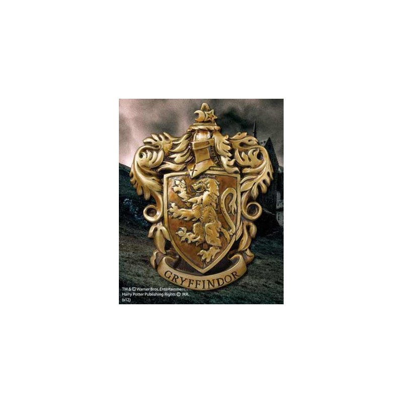 Escudo de pared the noble collection harry potter casa gryffindor resina 20 x 28 cm