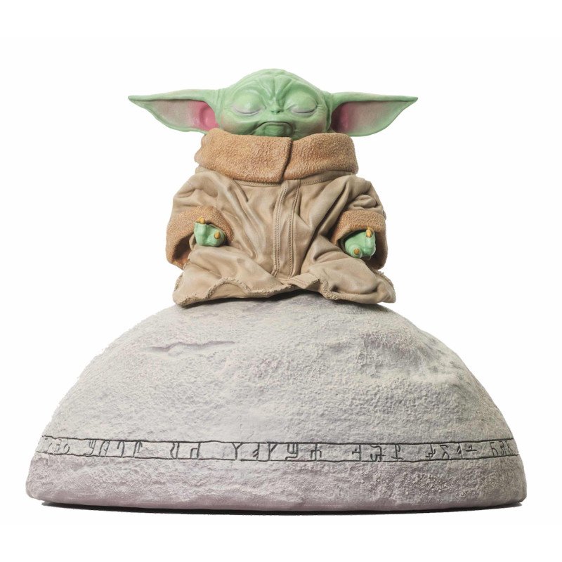 Figura diamond select toys star wars the mandalorian grogu on seein stone 1 - 6 escala milestones statue