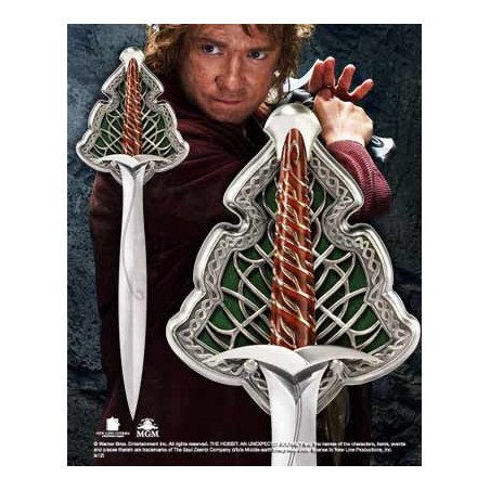 Replica espada de acero the noble collection el hobbit bilbo baggin dardo tamano real 55 cm