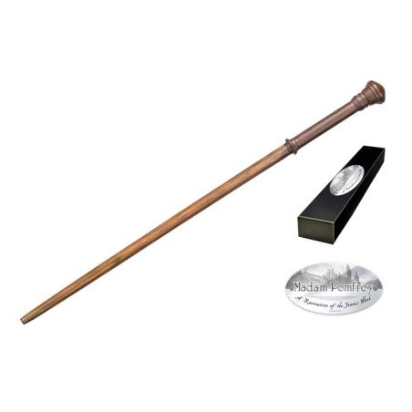 Replica the noble collection harry potter varita de madam pomfrey con caja y placa de identificacion