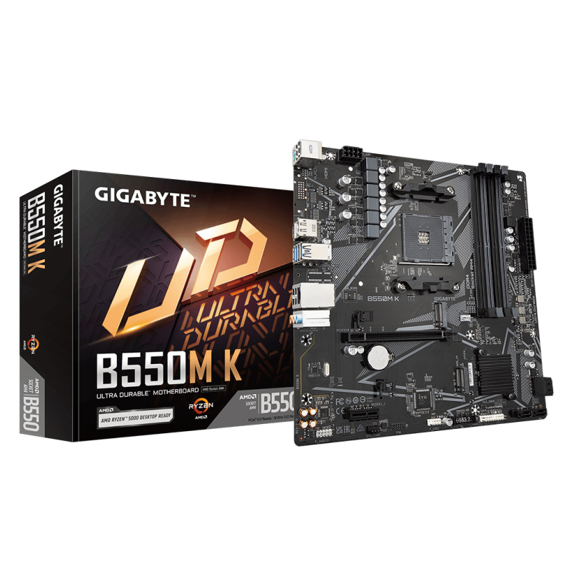 Placa base gigabyte b550m k am4 m - atx - 4x ddr4 - 4x sata3 - 4x usb 3.2 - 4x usb 2.0