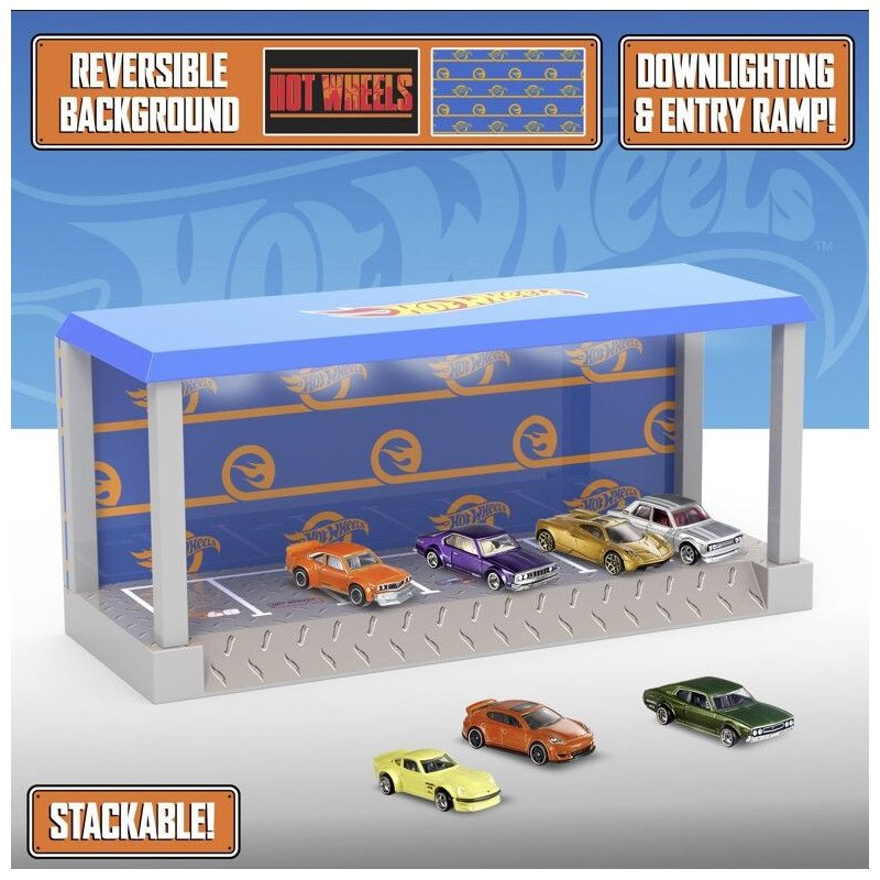Vitrina expositor con luz paladone hot wheels