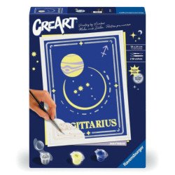 Kit para pintar con numeros ravensburger creart serie trend d zodiac: sagitario