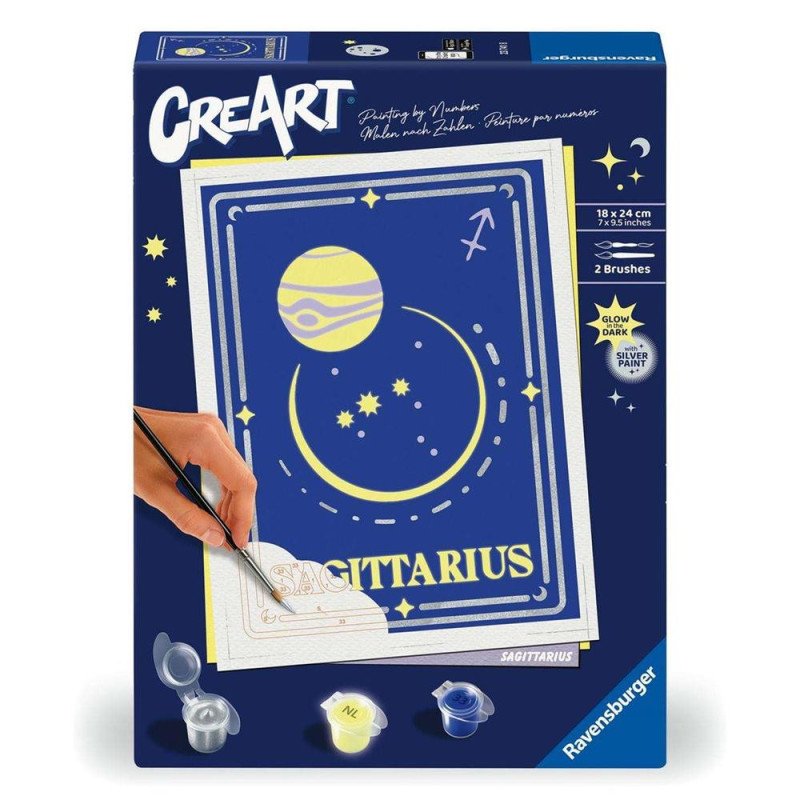 Kit para pintar con numeros ravensburger creart serie trend d zodiac: sagitario