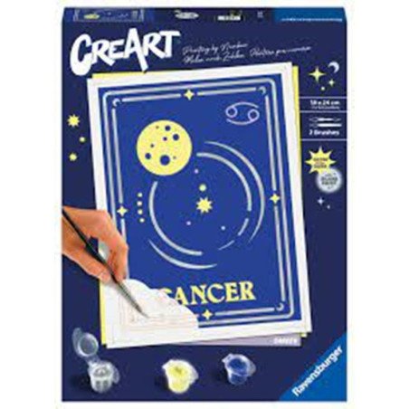 Kit para pintar con numeros ravensburger creart serie trend d zodiac: cancer