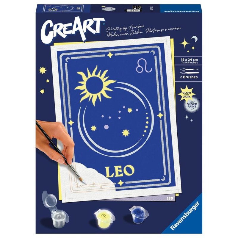 Kit para pintar con numeros ravensburger creart serie trend d zodiac: leo