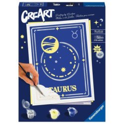 Kit para pintar con numeros ravensburger creart serie trend d zodiac: tauro
