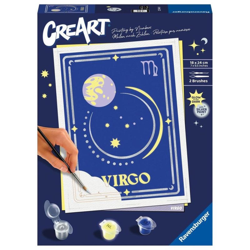 Kit para pintar con numeros ravensburger creart serie trend d zodiac: virgo