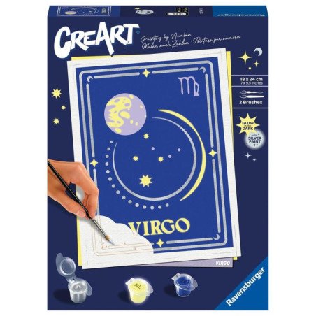 Kit para pintar con numeros ravensburger creart serie trend d zodiac: virgo