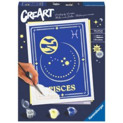 Kit para pintar con numeros ravensburger creart serie trend d zodiac: piscis